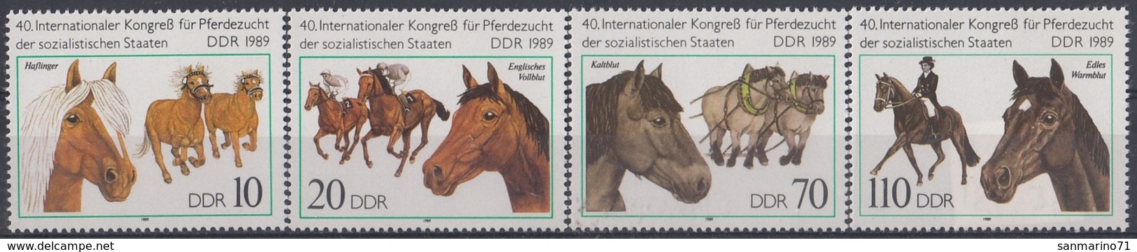 GERMANY DDR 3261-3264,unused,horses - Horses