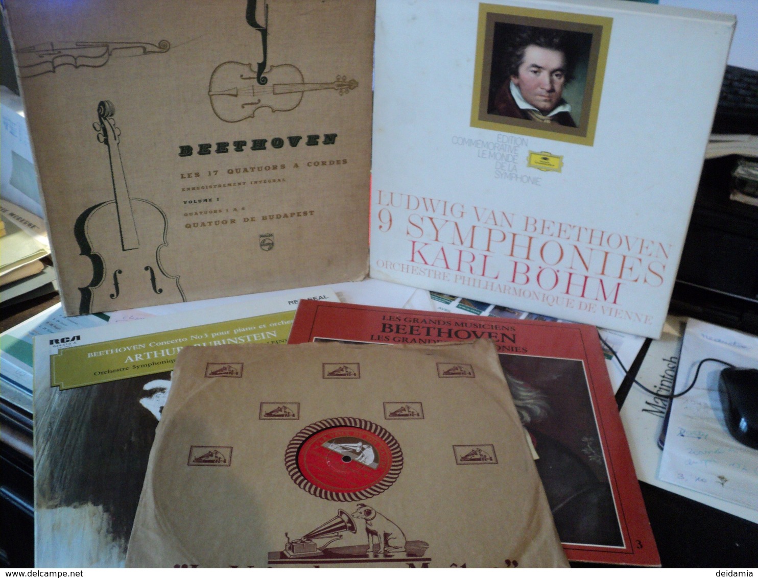 BEETHOVEN. LOT DE DEUX 33 TOURS / UN COFFRET DE NEUF 33 TOURS... 1957 / 1968 ...UN COFFRET DE TROIS 33 TOURS ET UN 78 T - Blues