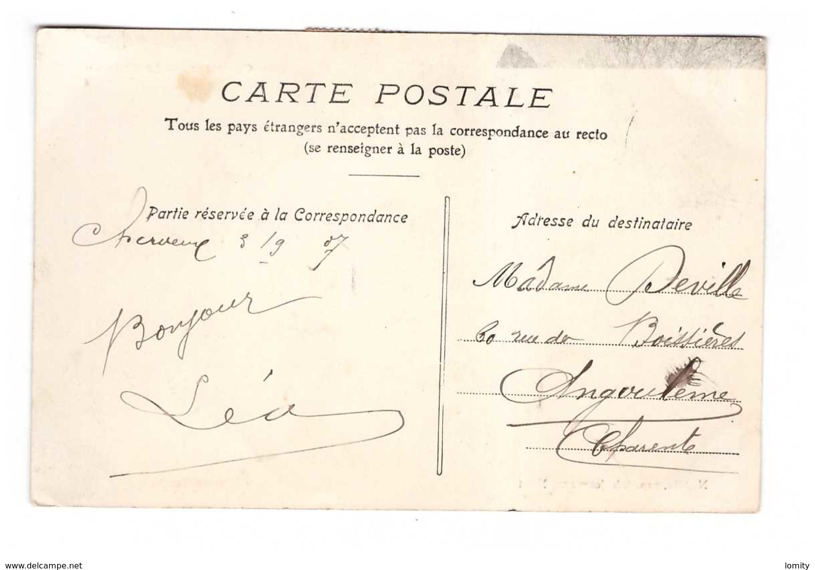 79 Cherveux Le Chateau Cpa Carte Animée Cachet Cherveux 1907 - Autres & Non Classés