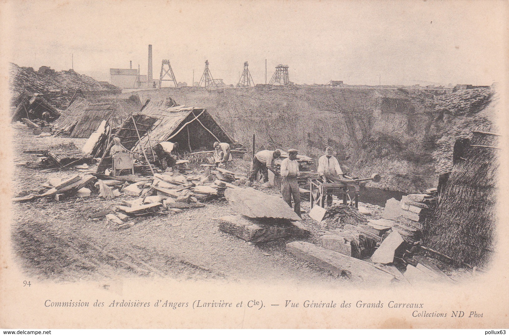 CPA PRECURSEUR ANGERS (49) COMMISSION DES ARDOISIERES (LARIVIERE Et Cie) - VUE GENERALE DES GRANDS CARREAUX - Angers