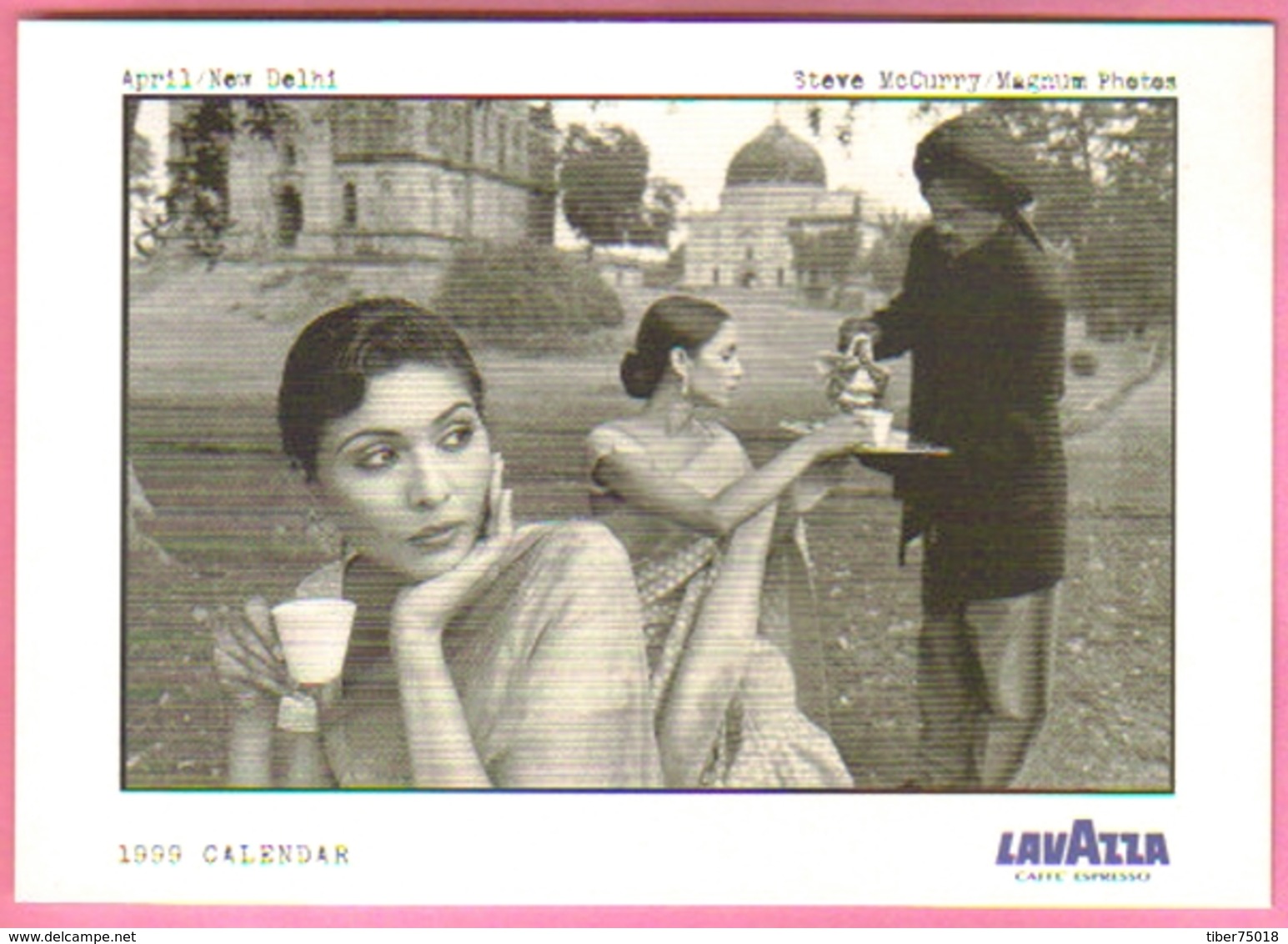 Carte Postale "Cart'Com" (1999) - Lavazza Café Expresso - Calendar (calendrier) - April / New Delhi - Autres & Non Classés