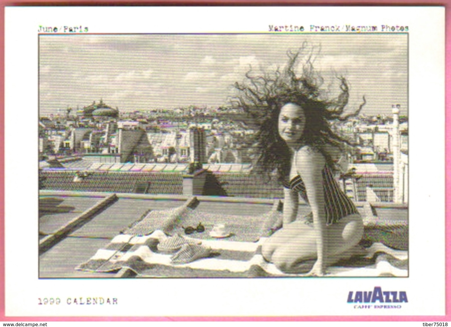 Carte Postale "Cart'Com" (1999) - Lavazza Café Expresso - Calendar (calendrier) - June / Paris - Autres & Non Classés