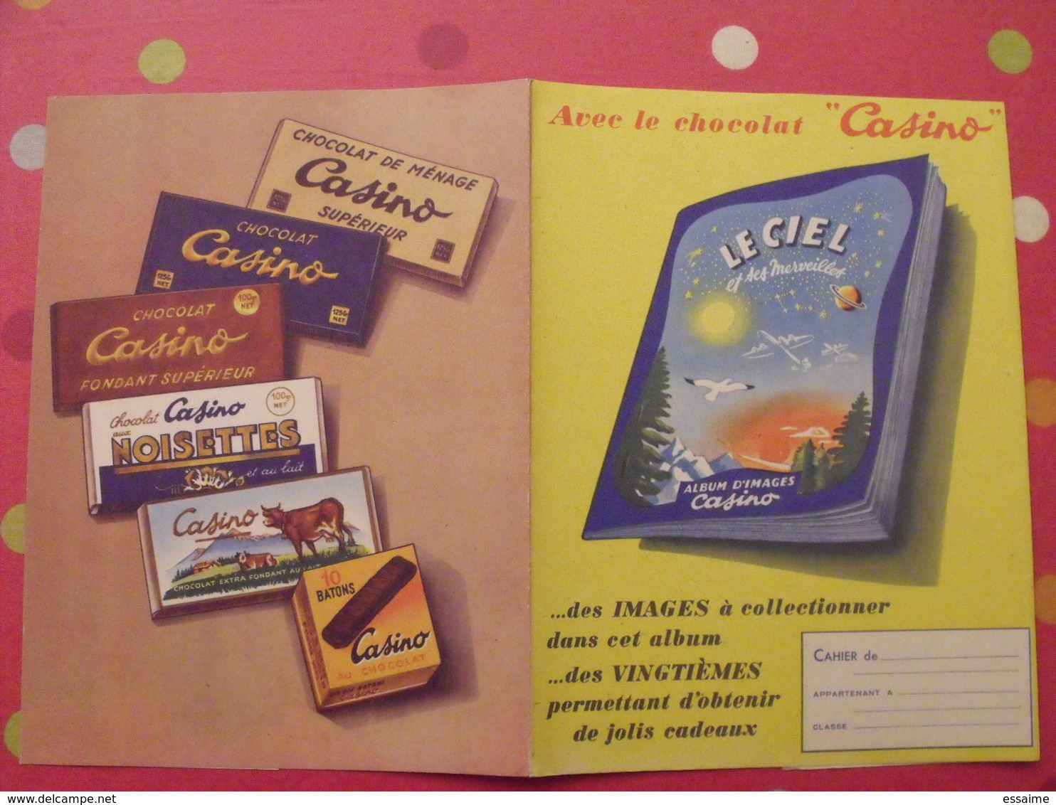 Protège-cahier Chocolat Casino. Album D'images Le Ciel Et Ses Merveilles - Schutzumschläge