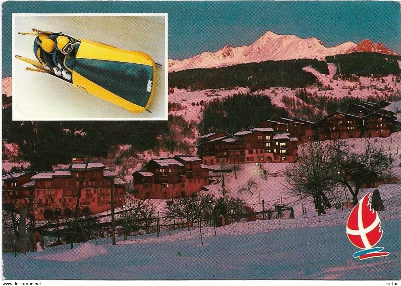 D73 - MONTCHAVIN DE NUIT - MASSIF DE LA GRANDE PLAGNE - DISCIPLINES OLYMPIQUES LUGE BOBSLEIGH - L'ENJEU OLYMPIQUE 1992 - Autres & Non Classés