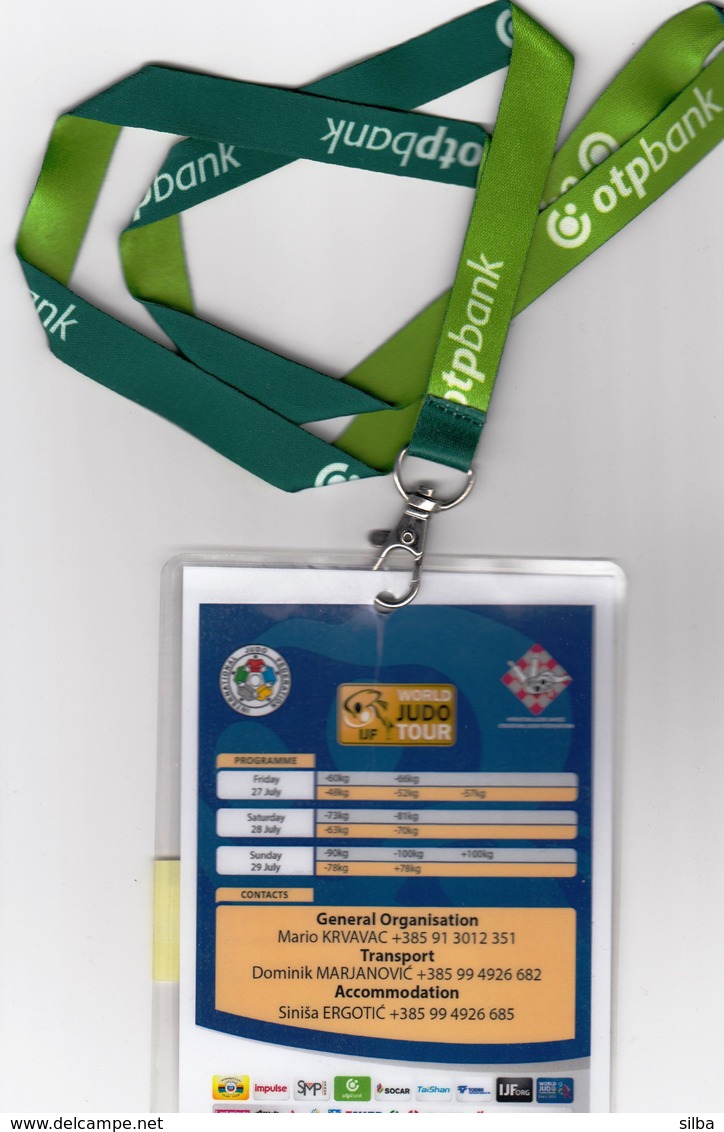 Croatia Zagreb 2018 / IJF World JUDO Tour / Accreditation VVIP CRO / Zagreb Grand Prix - Gevechtssport