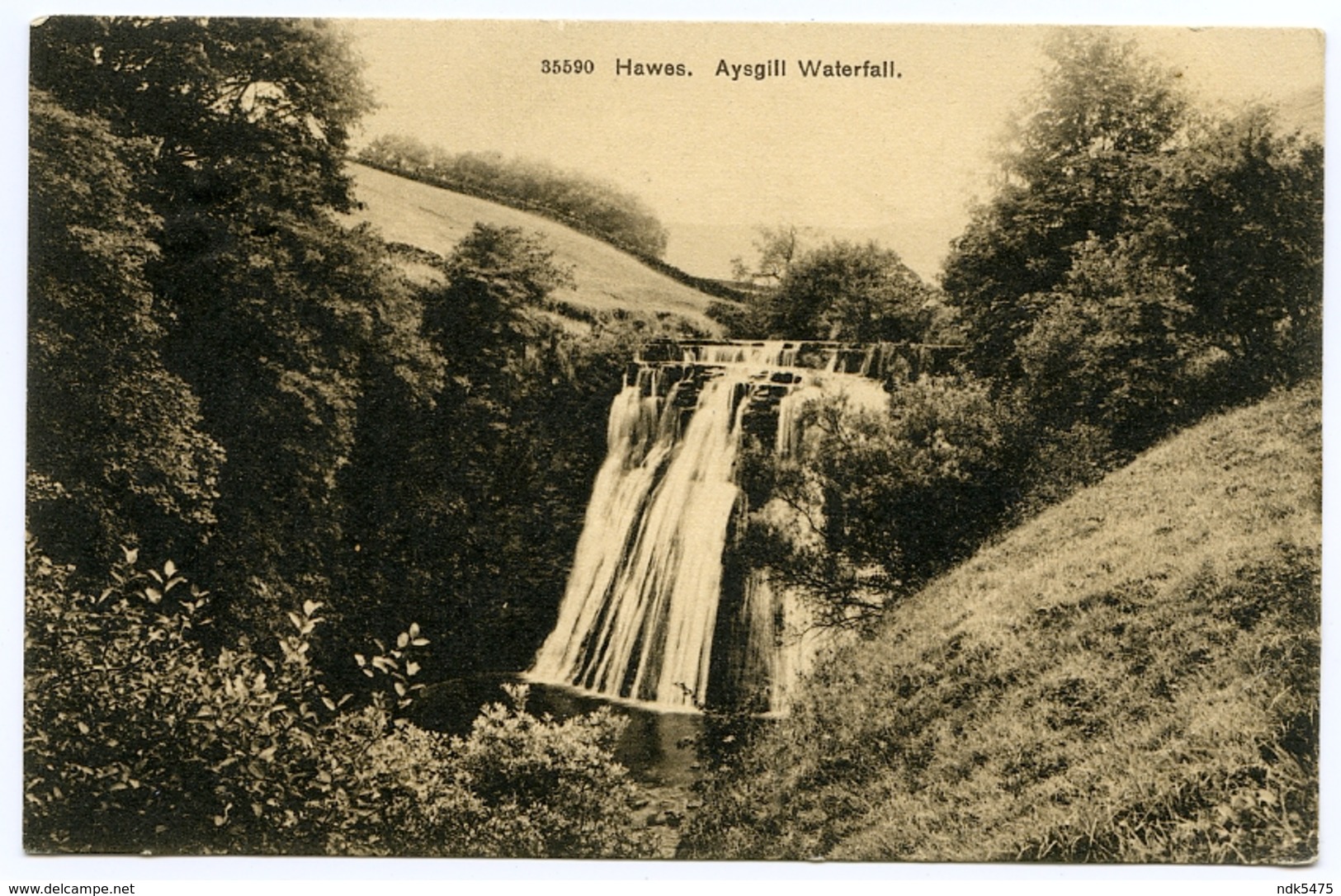 HAWES : AYSGILL WATERFALL / POSTMARK - HAWES / ADDRESS - CUMBERLAND, WIGTON, HIGH STREET (PARK) - Other & Unclassified