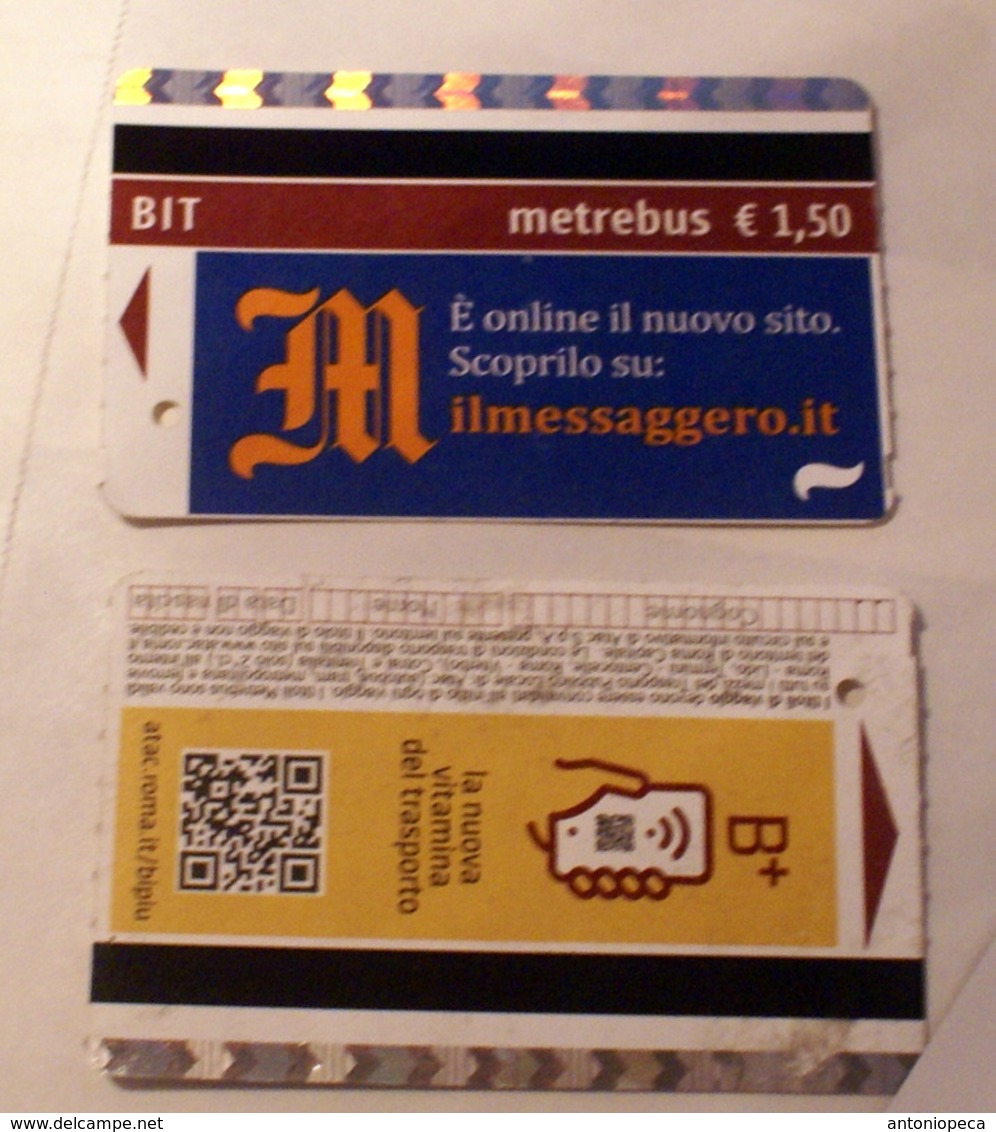 ITALY 2019, 2 ROME METRO TICKETS USED - Europa