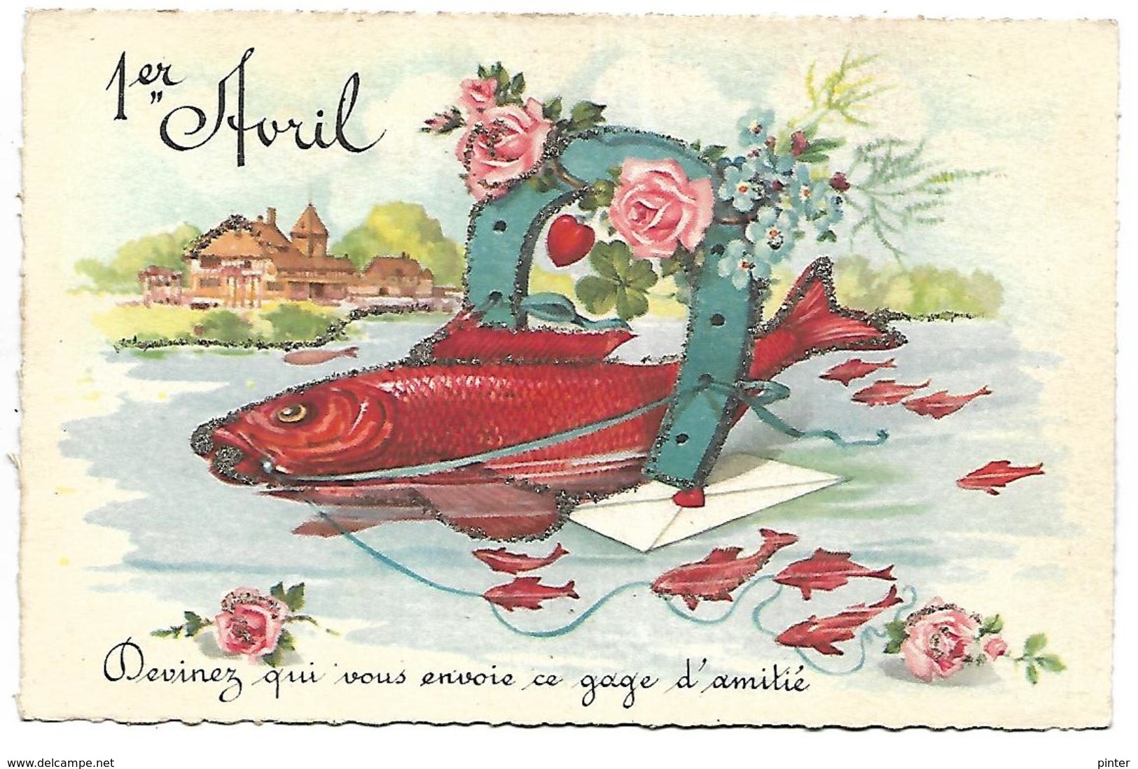 1ER AVRIL - POISSON D'AVRIL - Carte Pailletée - 1 De April (pescado De Abril)