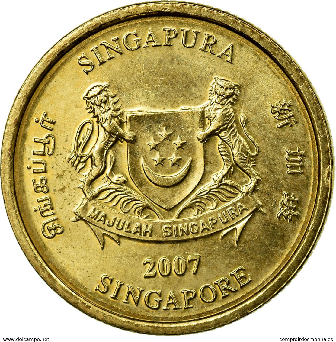 Monnaie, Singapour, 5 Cents, 2007, Singapore Mint, SUP, Aluminum-Bronze, KM:99 - Singapour