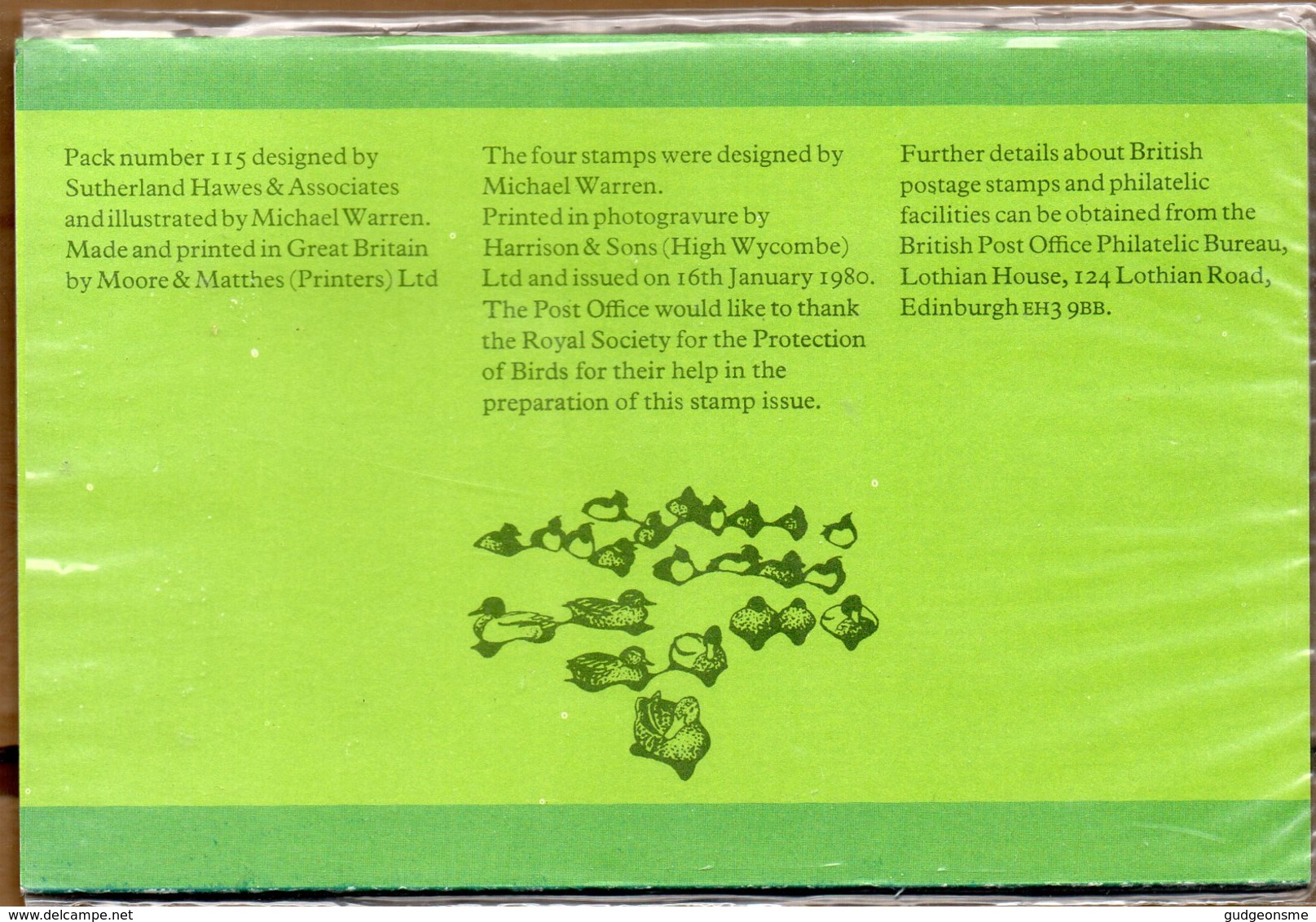 1980 Wild Birds Pack No. 115 - Presentation Packs