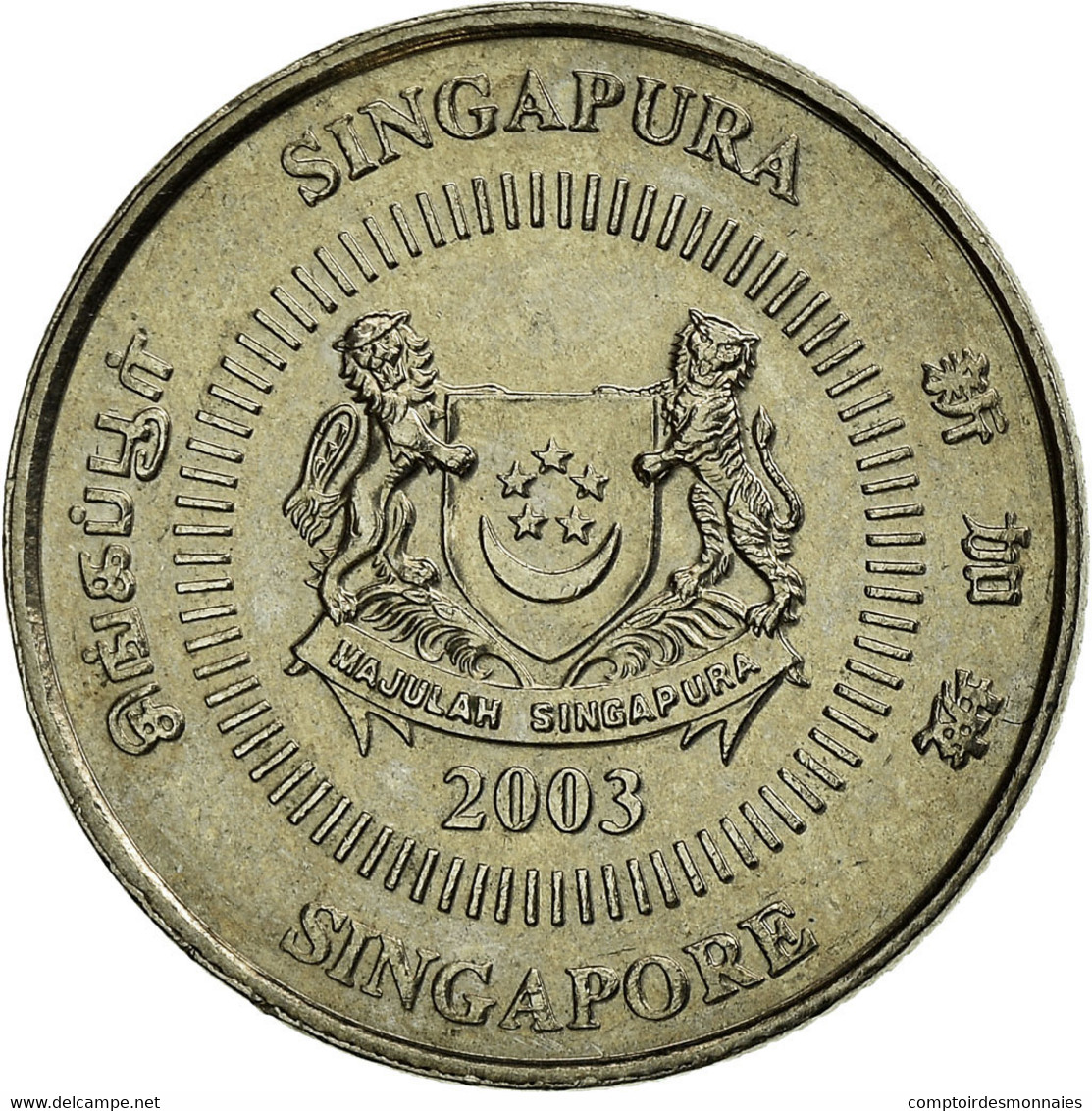 Monnaie, Singapour, 10 Cents, 2003, Singapore Mint, TTB+, Copper-nickel, KM:100 - Singapour