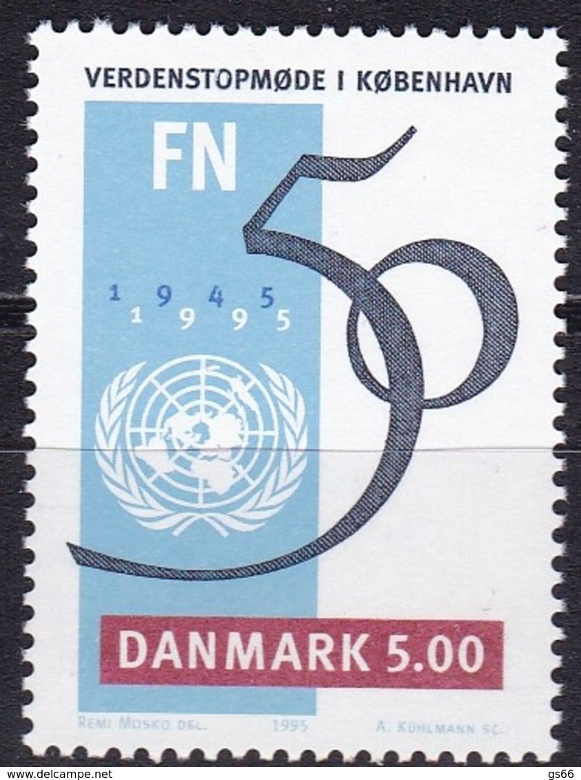 Dänemark, 1995, Michel : 1095, 50 Jahre Vereinte Nationen (UNO). MNH ** - Nuovi