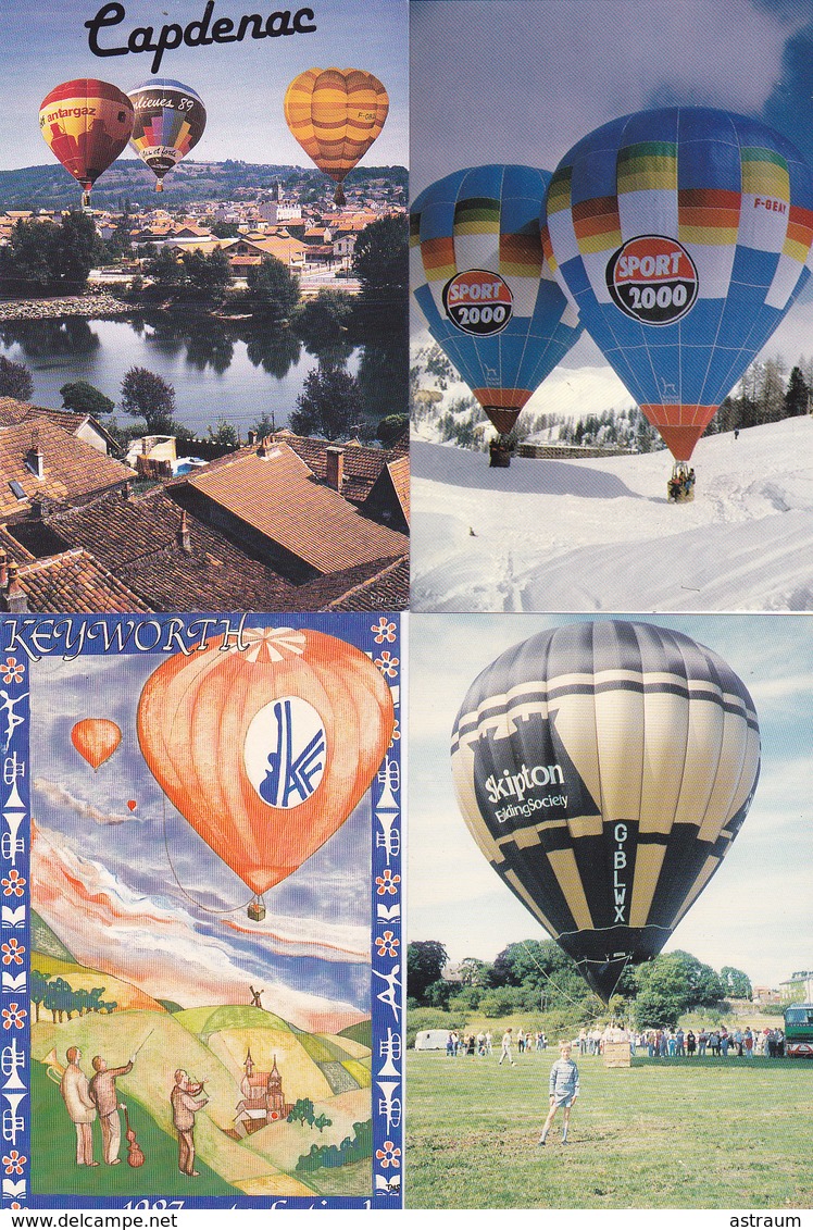 joli lot de 94 cp dont 3 photos-thematique uniquement sur les montgolfieres / ballons-certaines en tirage tres limitées