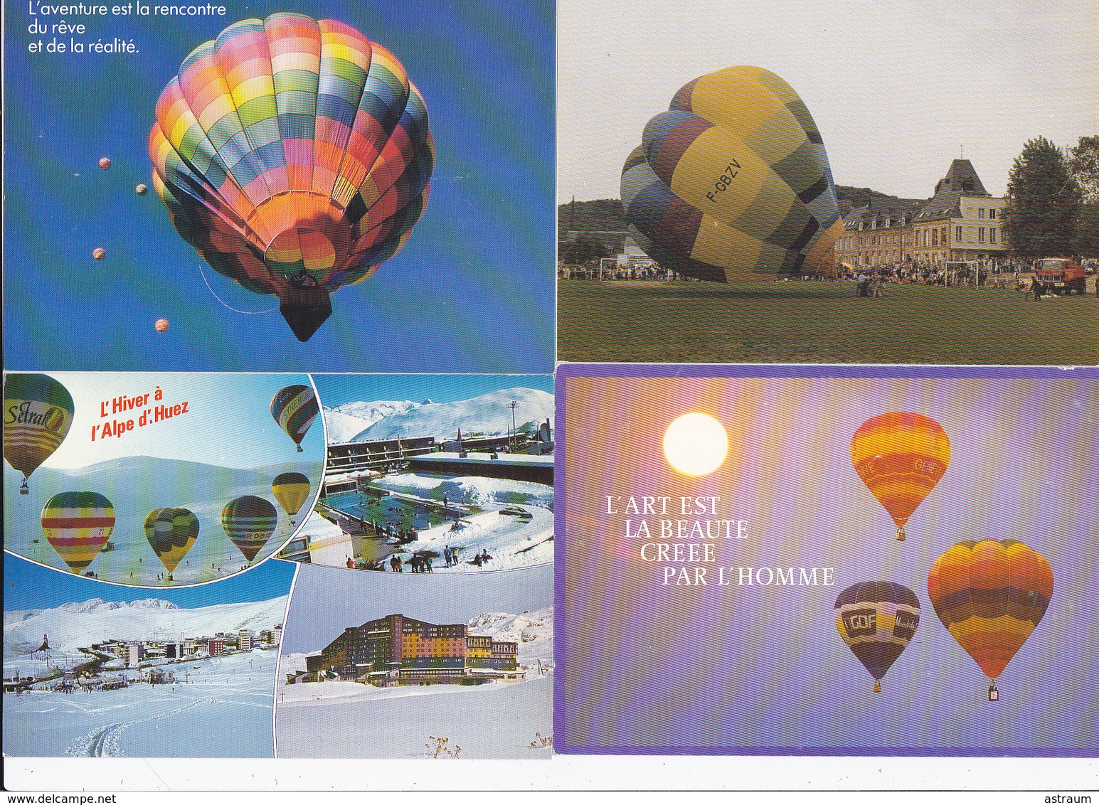 joli lot de 94 cp dont 3 photos-thematique uniquement sur les montgolfieres / ballons-certaines en tirage tres limitées