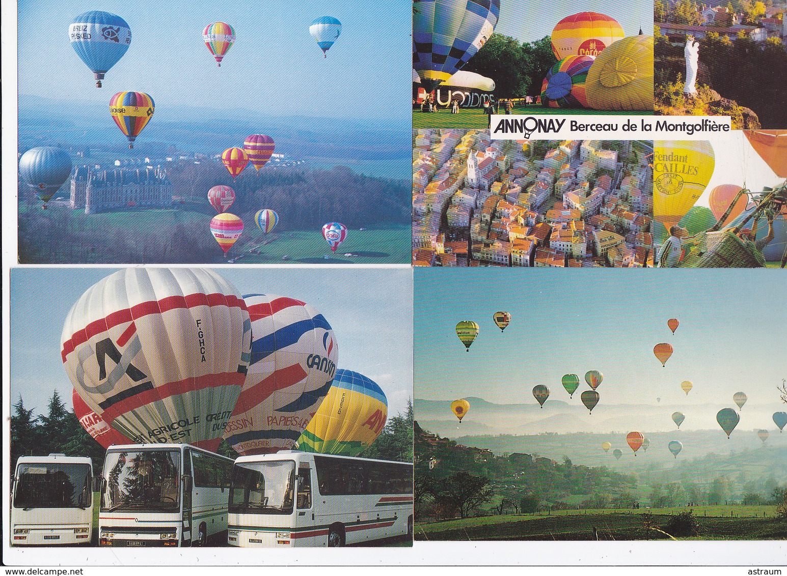 joli lot de 94 cp dont 3 photos-thematique uniquement sur les montgolfieres / ballons-certaines en tirage tres limitées