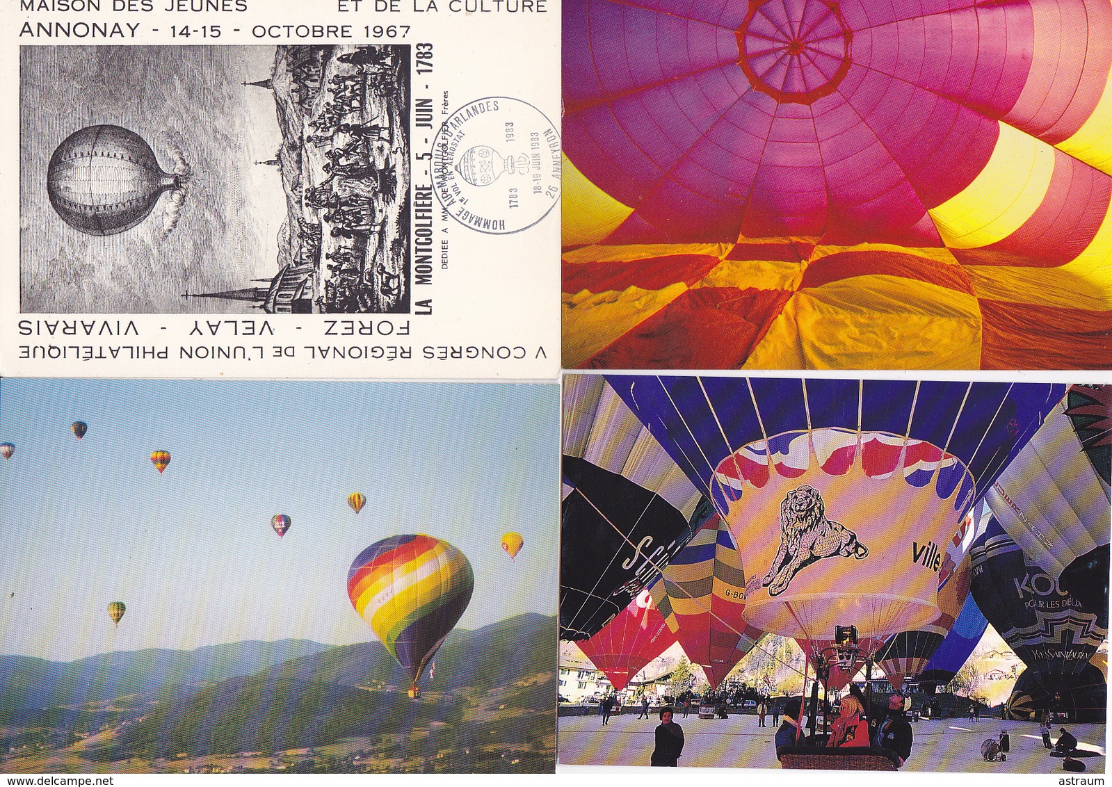 joli lot de 94 cp dont 3 photos-thematique uniquement sur les montgolfieres / ballons-certaines en tirage tres limitées