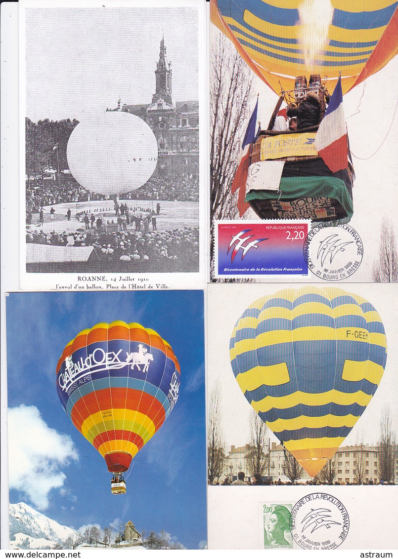 joli lot de 94 cp dont 3 photos-thematique uniquement sur les montgolfieres / ballons-certaines en tirage tres limitées