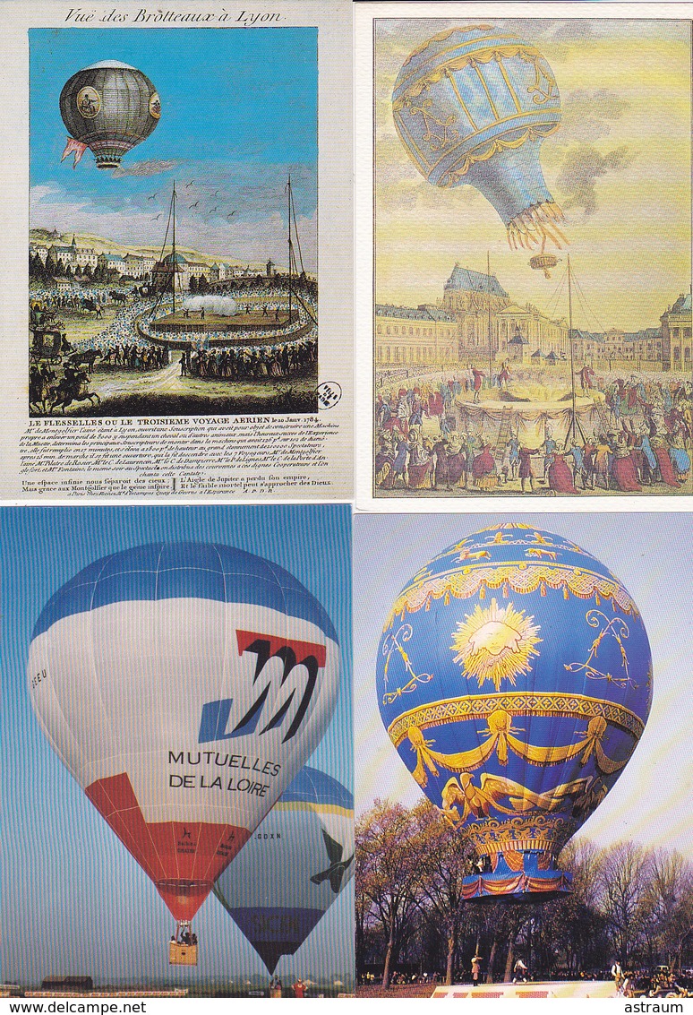 joli lot de 94 cp dont 3 photos-thematique uniquement sur les montgolfieres / ballons-certaines en tirage tres limitées