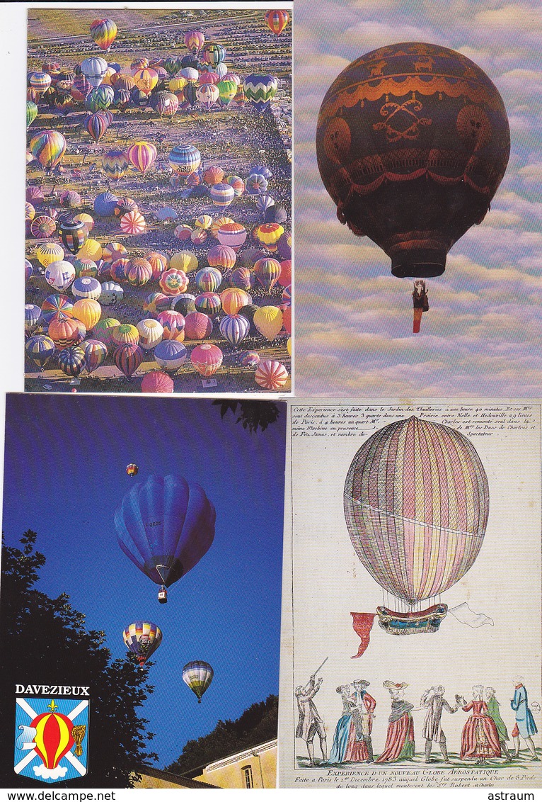 joli lot de 94 cp dont 3 photos-thematique uniquement sur les montgolfieres / ballons-certaines en tirage tres limitées