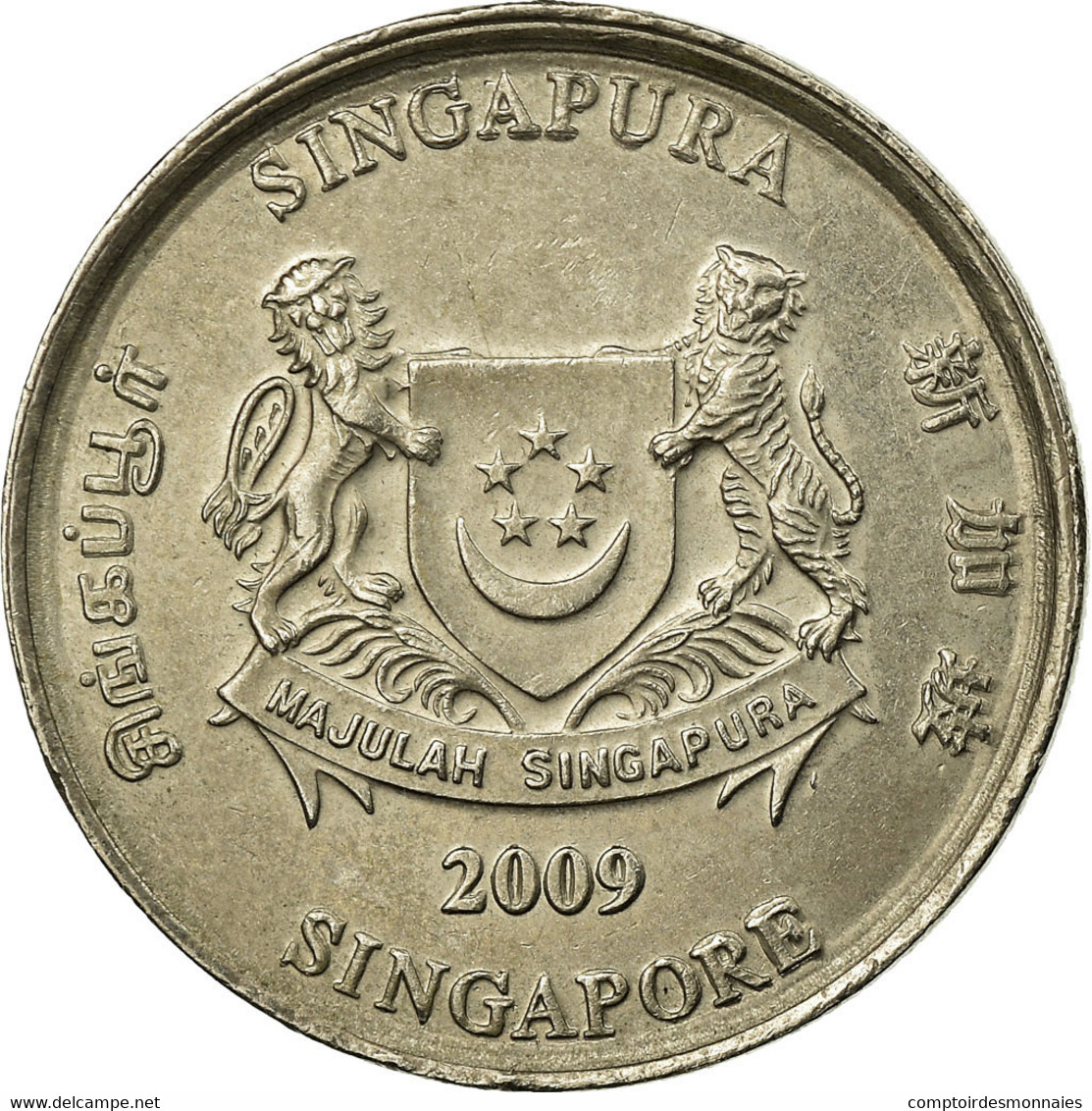 Monnaie, Singapour, 20 Cents, 2009, Singapore Mint, TB+, Copper-nickel, KM:101 - Singapour