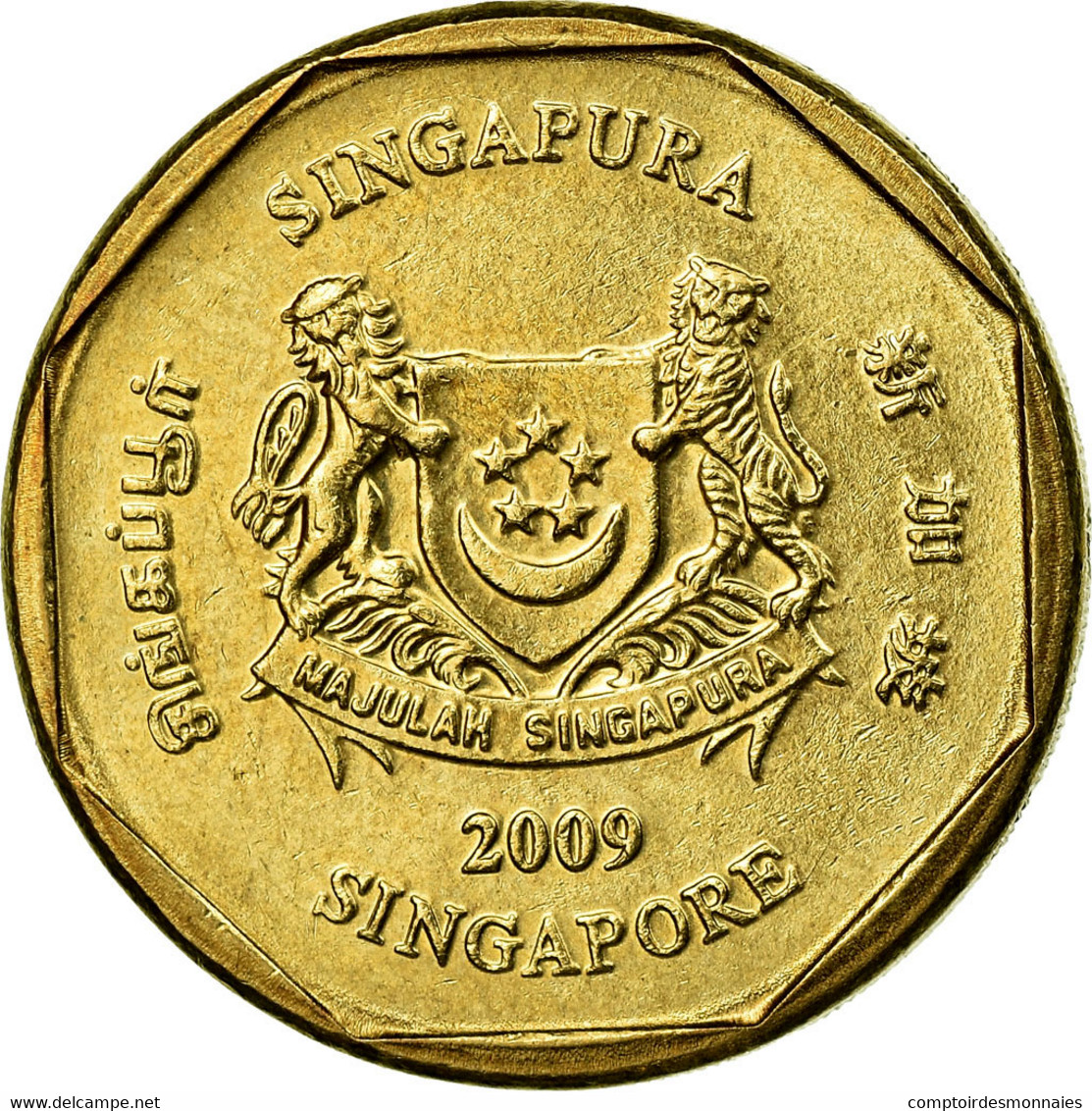 Monnaie, Singapour, Dollar, 2009, Singapore Mint, TTB, Aluminum-Bronze, KM:103 - Singapour