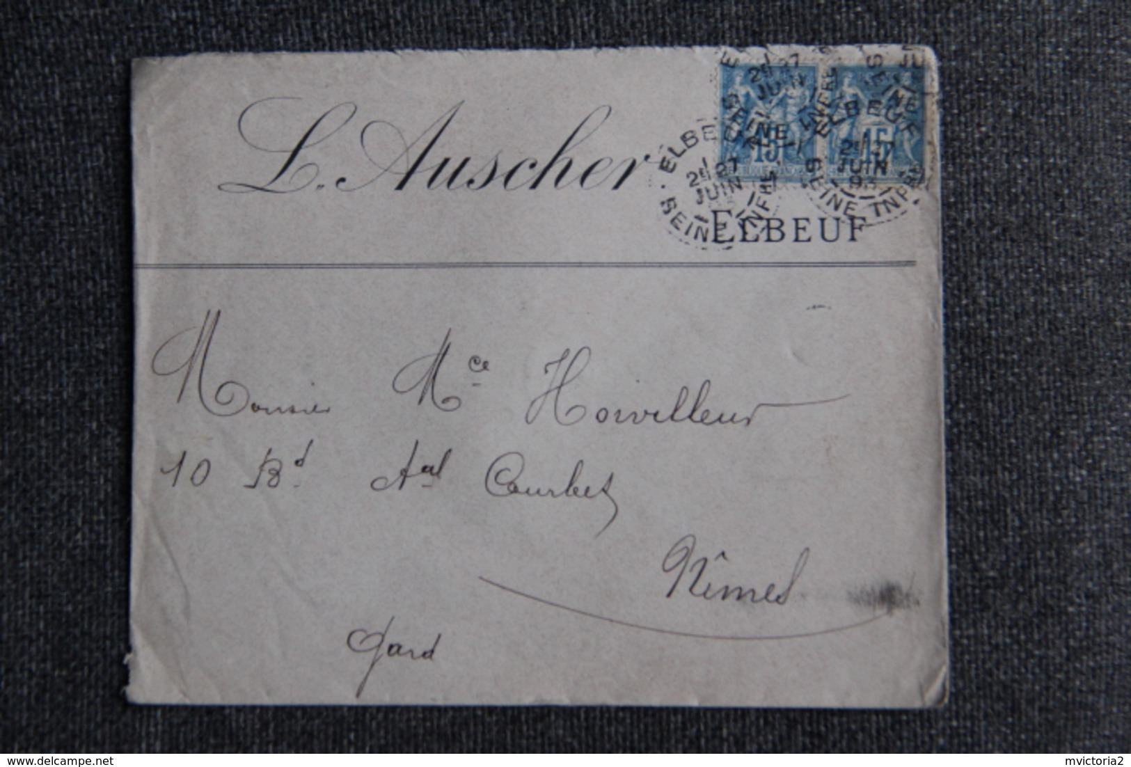 Timbres Sur Lettre Publicitaire - ELBEUF : L.AUSCHER - 1800 – 1899