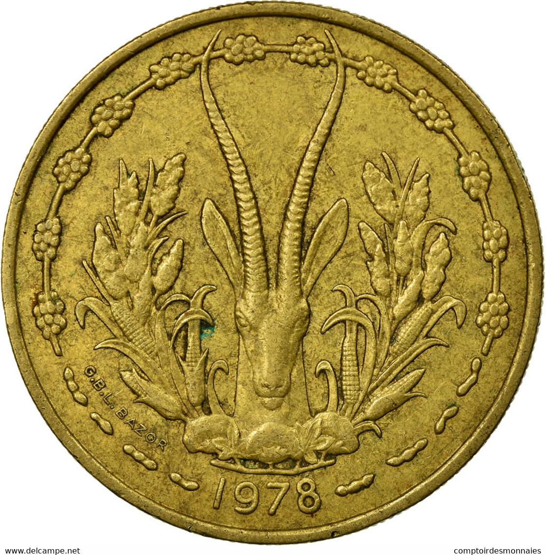 Monnaie, West African States, 25 Francs, 1978, TTB, Aluminum-Bronze, KM:5 - Côte-d'Ivoire