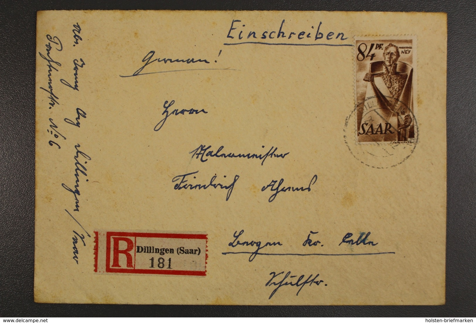 Saarland, MiNr. 224 Auf EBF Ab Dillingen Nach Bergen/Celle - Briefe U. Dokumente