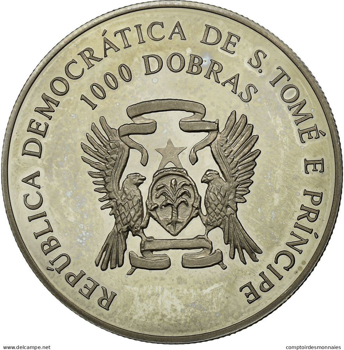 Monnaie, SAINT THOMAS & PRINCE ISLAND, 1000 Dobras, 1993, SPL, Copper-nickel - Sao Tome Et Principe