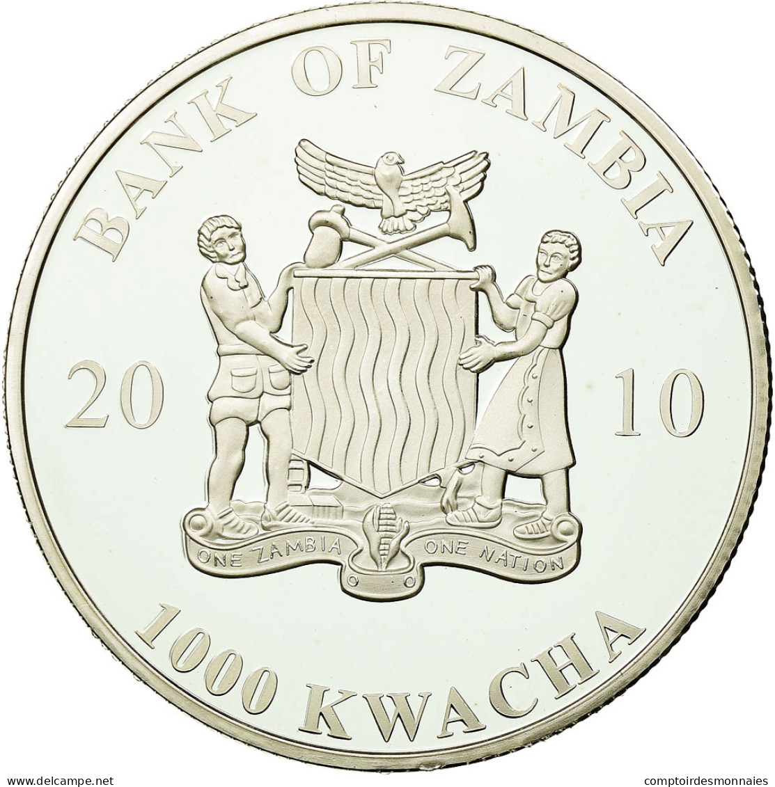 Monnaie, Zambie, 1000 Kwacha, 2010, British Royal Mint, FDC, Argent, KM:201 - Zambia
