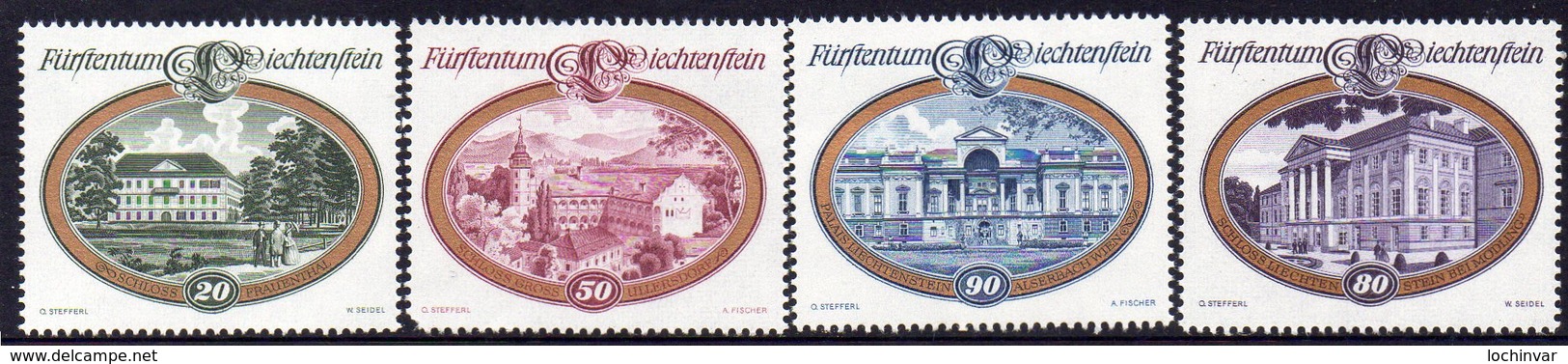 LIECHTENSTEIN, 1977 CASTLES 4 MNH - Unused Stamps