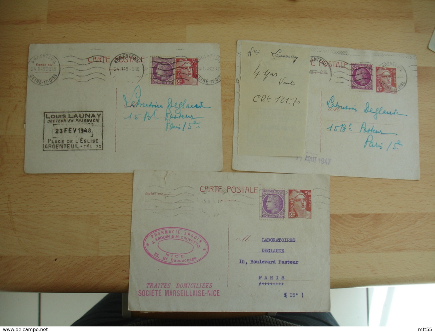 Lot Entier Postal Postaux Entiers Marianne Gandon 3 F 50 Complement 1 F 50 - Lots Et Collections : Entiers Et PAP