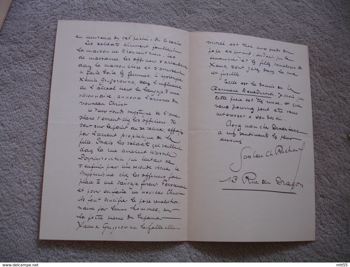 Lettre Autographe Gaston Charles Richard  Auteur Journaliste   Adresse A M Maurey Theatre Varietes - Autres & Non Classés