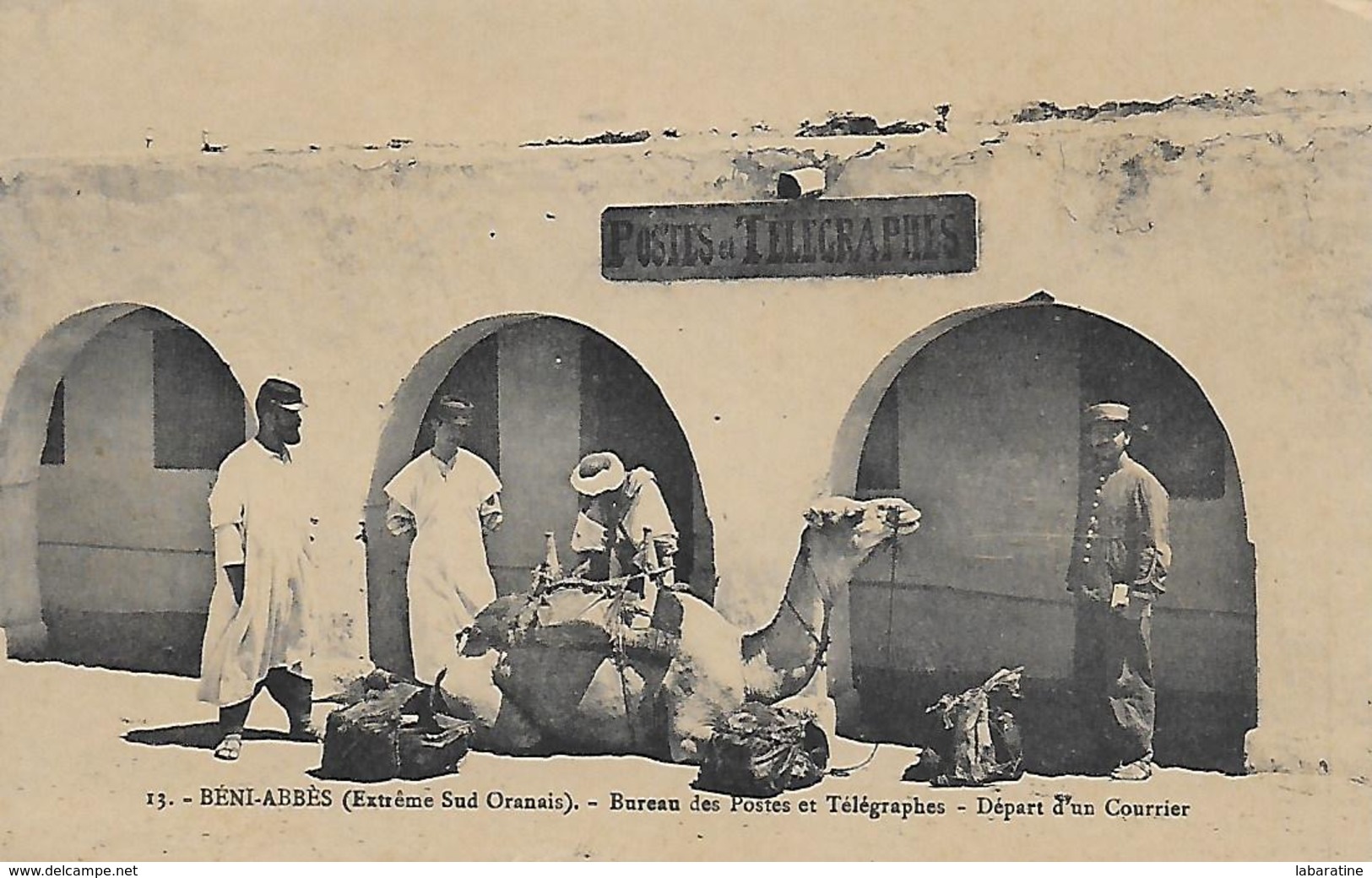 Algerie )  BENI   ABBES  - Extrème Sud Oranais  - Bureau De Postes Et Télégraphes  - Départ D' Un Courrier - Autres & Non Classés