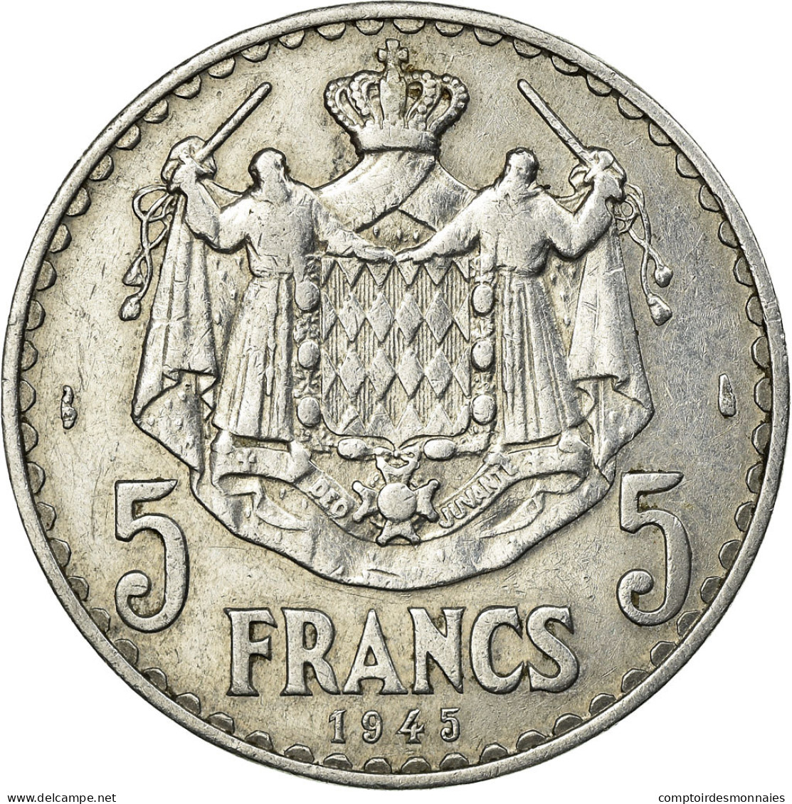Monnaie, Monaco, Louis II, 5 Francs, 1945, TTB, Aluminium, Gadoury:MC135, KM:122 - 1949-1956 Anciens Francs