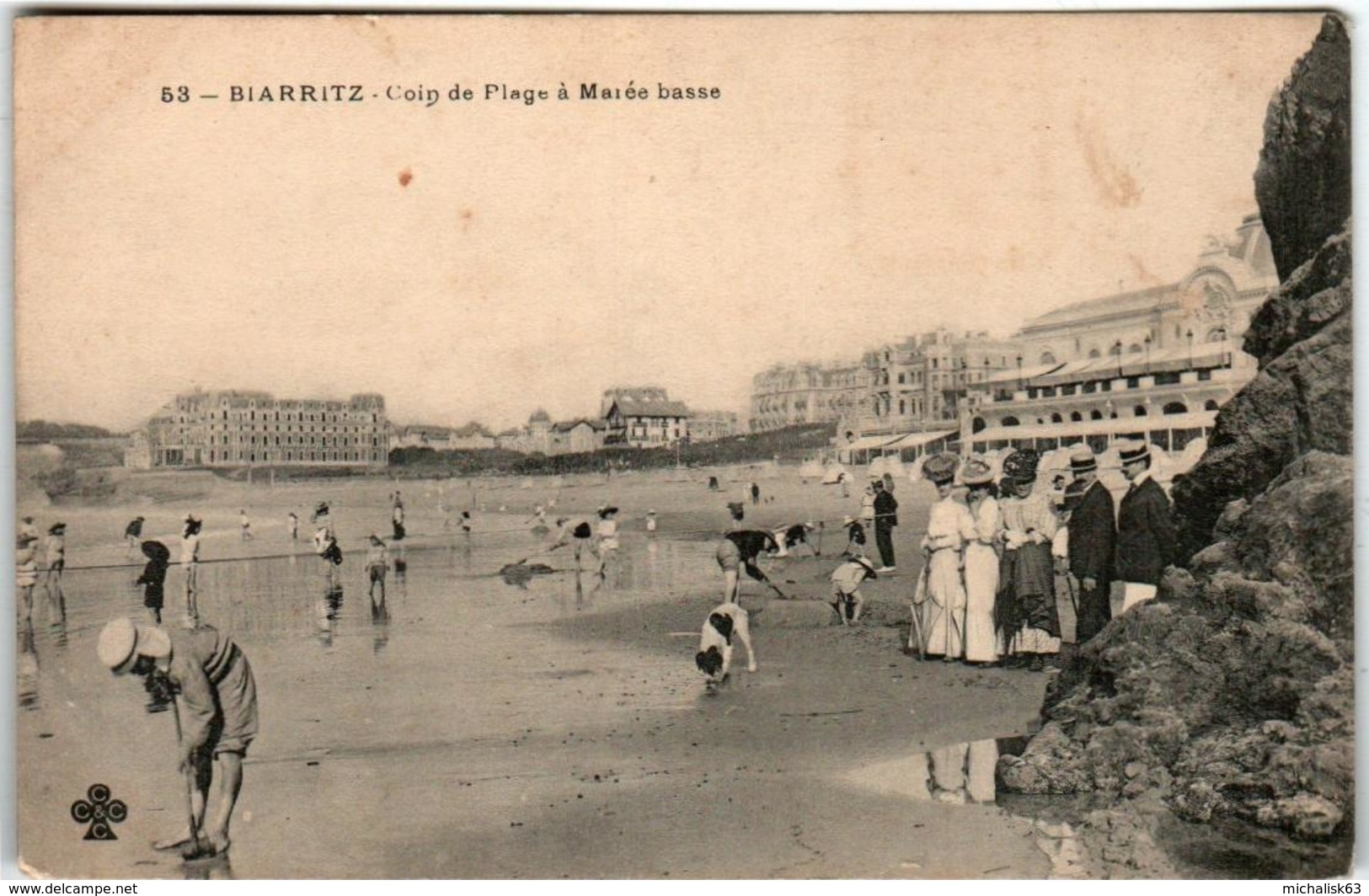 4KSO 339 CPA - BIARRITZ - COIN DE PLAGE A MAREE BASSE - Biarritz