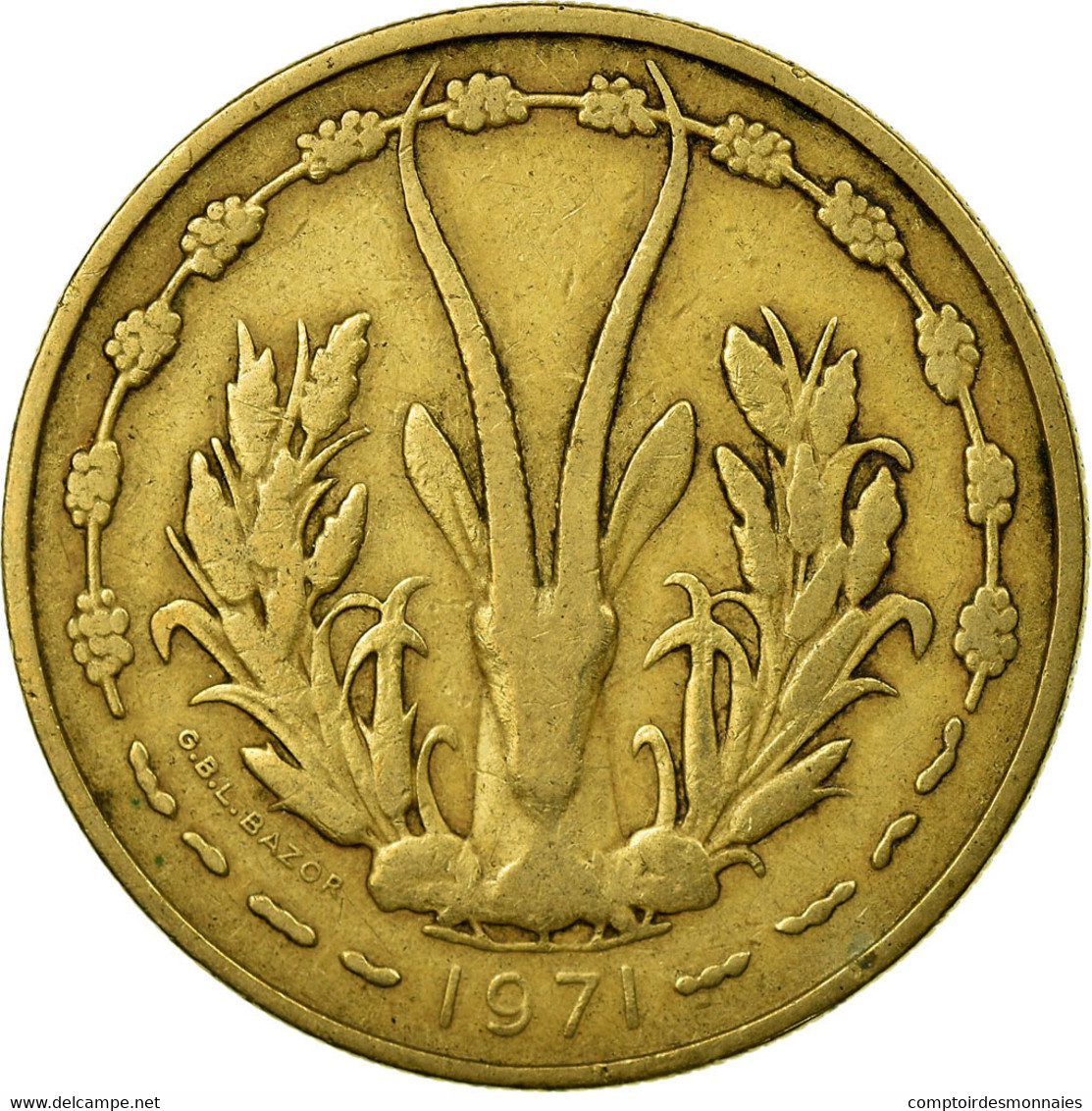 Monnaie, West African States, 25 Francs, 1971, TB+, Aluminum-Bronze, KM:5 - Costa De Marfil