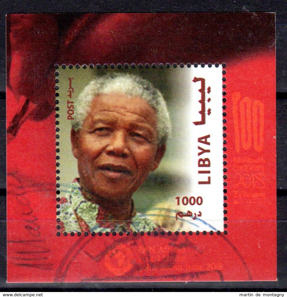 2018;  Centenaire De Nelson Mandela, Oblitéré,  Lot 51164 - Libye