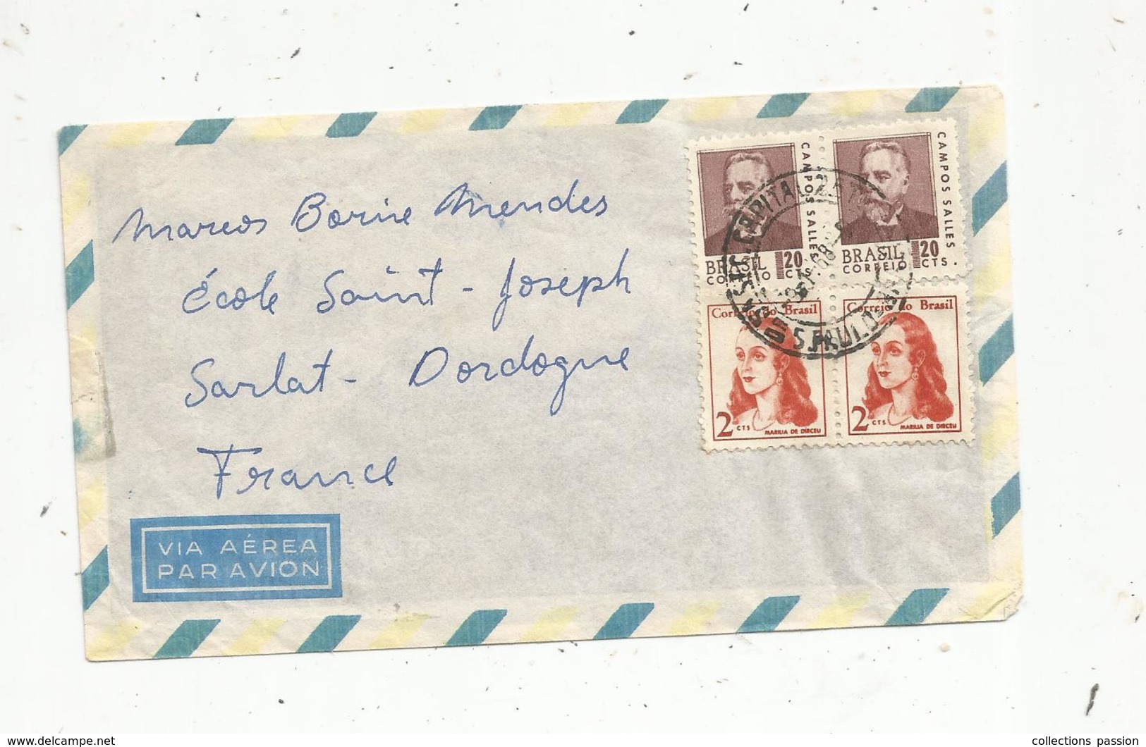 Lettre, BRESIL , BRASIL , S. PAULO ,  Sao Paulo , 4 Timbres ,1968 - Lettres & Documents