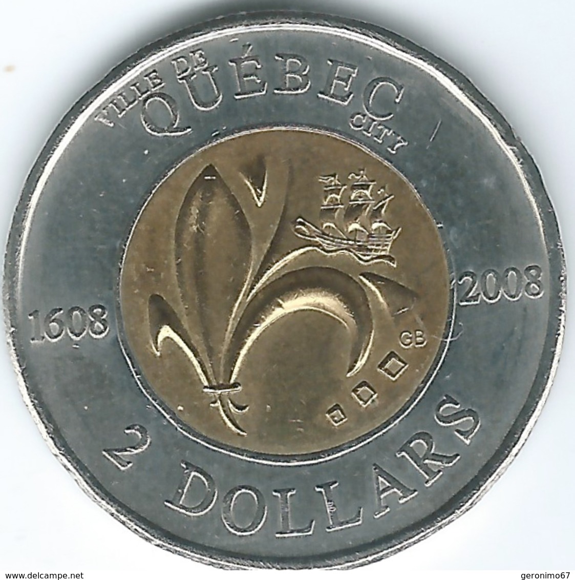 Canada - Elizabeth II - 2008 - 2 Dollars - Quebec City 400th Anniversary - KM1040 - Canada
