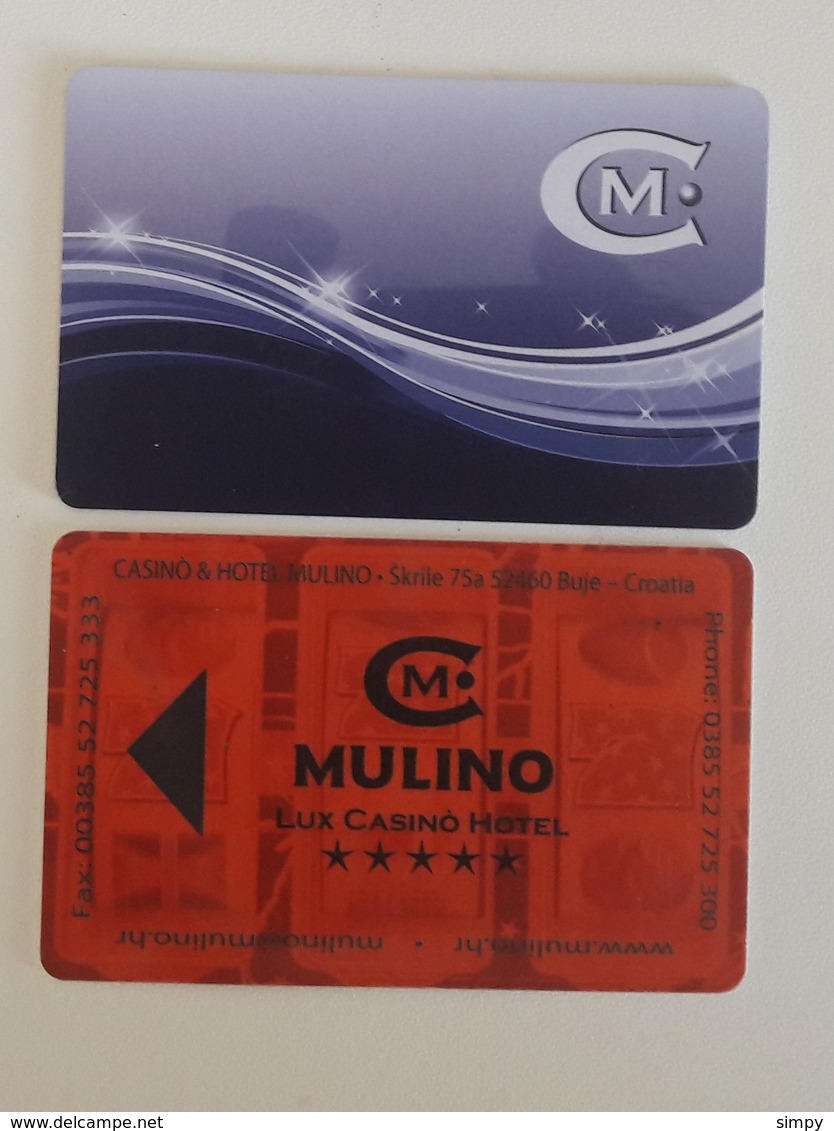 Casino Mulino Lux Casino Hotel Croatia 2x Different Casino Card - Cartes De Casino