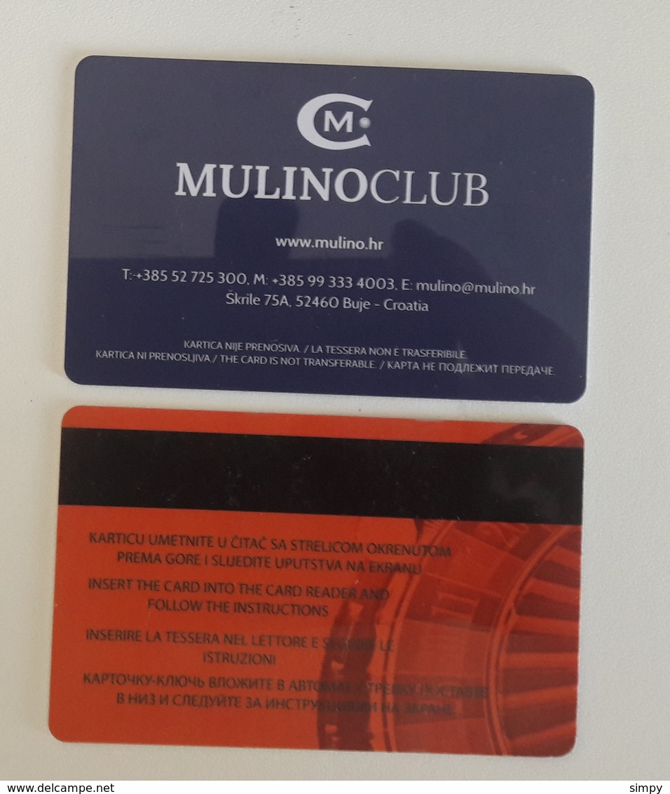 Casino Mulino Lux Casino Hotel Croatia 2x Different Casino Card - Cartes De Casino