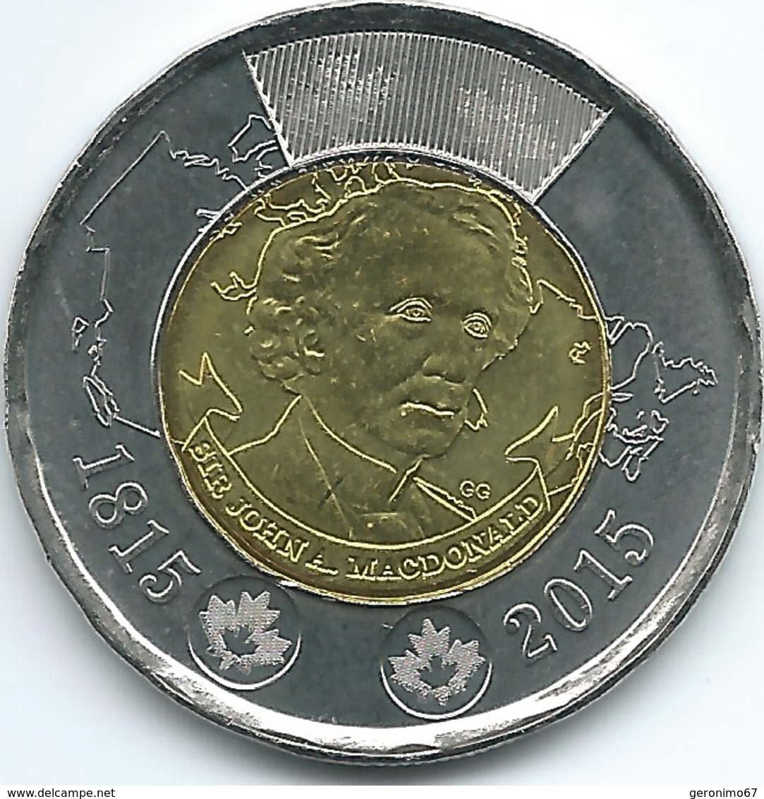 Canada - Elizabeth II - 2015 - 2 Dollars - Sir John A. MacDonald 200th Anniversary - KM1855 - Canada