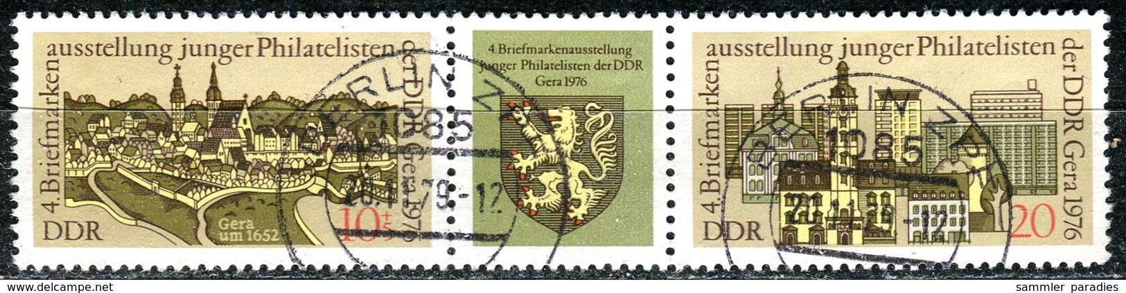 DDR - Mi 2153 / 2154 = Zd 332 - OO Gestempelt (A) - 10+5/Zf/20Pf      Briefmarkenausstellung Gera 76 - Gebraucht