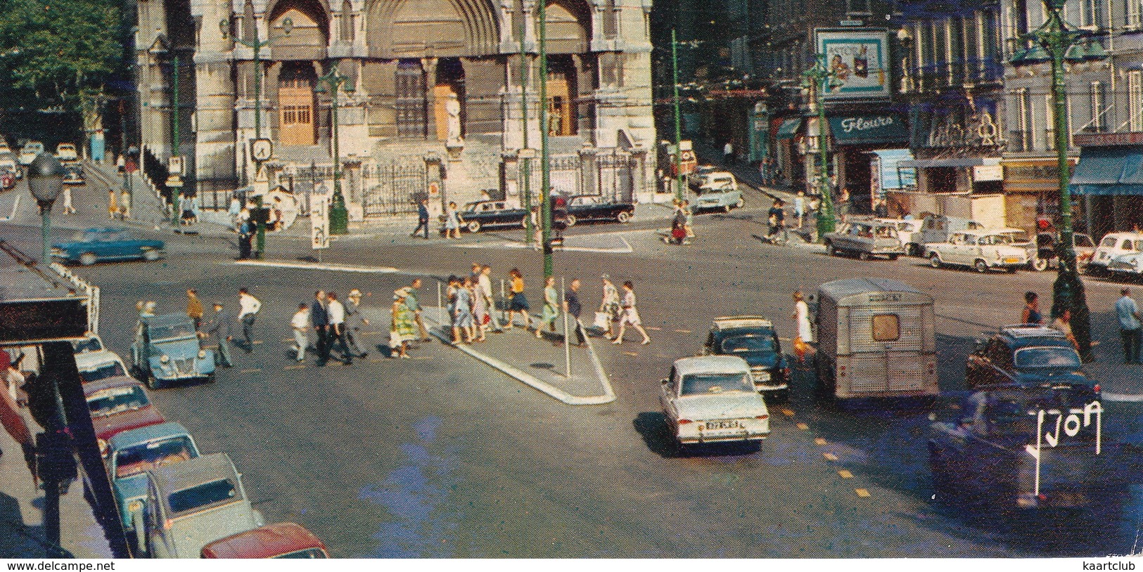 Marseille: FORD TAUNUS 12M P4, PEUGEOT 404U,403, CITROËN 2CV,TUBE HY,AMI 6, SIMCA ARONDE, SKODA - L'Église Des Réformés - Toerisme