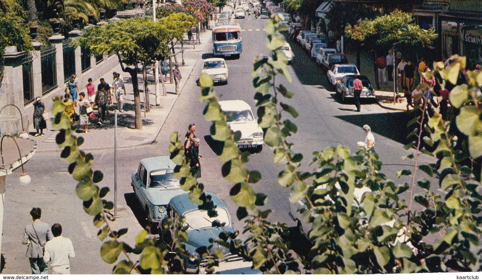 Ajaccio: RENAULT 4CV, 8, CITROËN AMI, MG MGB, SIMCA 1500, AUTOBUS - Le Cours Napoléon - (Corse) - Turismo