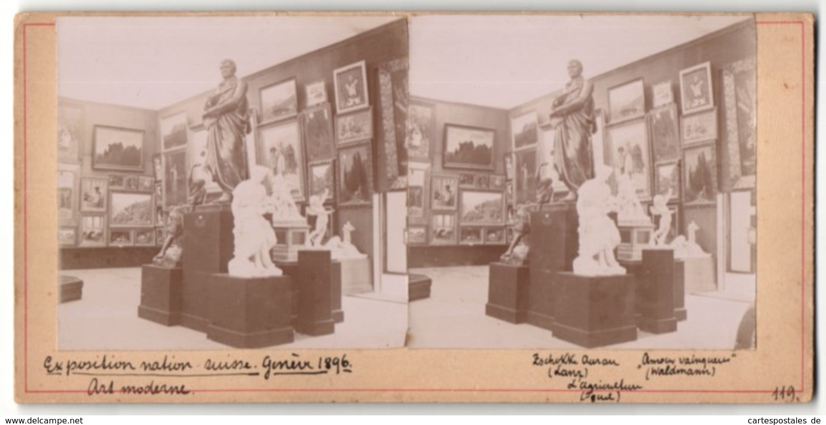 Stereo-Fotografie Genève, Exposition Nation. Suisse 1896, Art Moderne, Gemälde Und Figuren - Stereo-Photographie