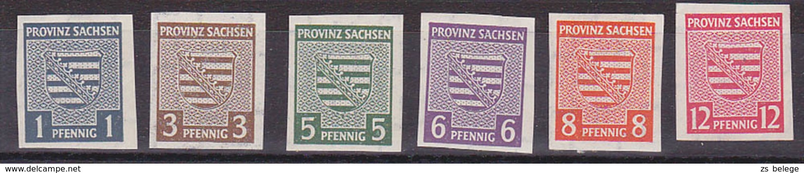 Provinz Sachsen Gemany SBZ 66/71 Postfrisch  Unused Wappen Geschnitten - Andere & Zonder Classificatie