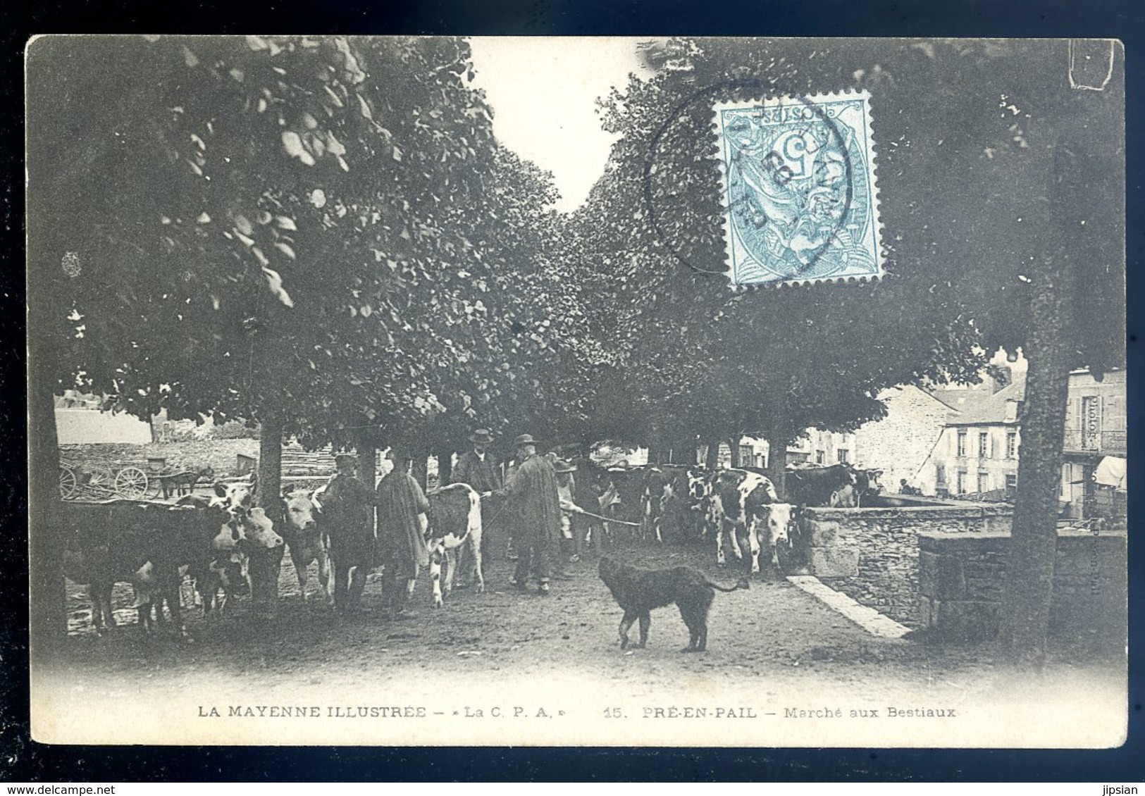 Cpa Du 53  Pré En Pail Marché Aux Bestiaux   ACH3 - Pre En Pail