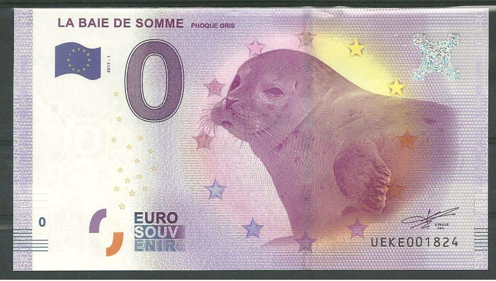 Billet Touristique 0 Euro 2017-1  La Baie De Somme   Phoque - Essais Privés / Non-officiels